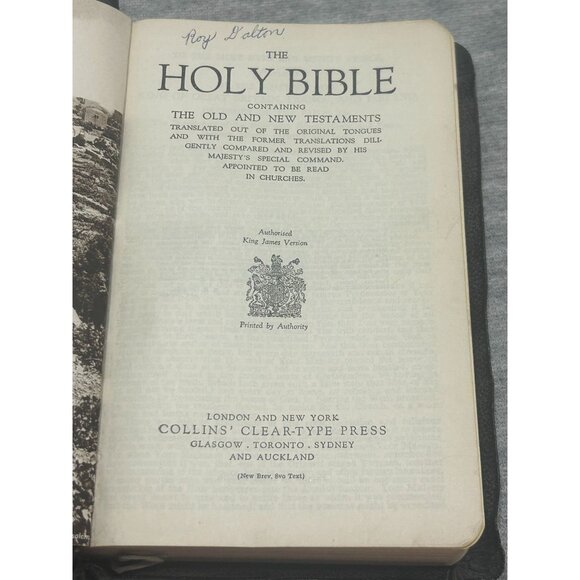 The Holy Bible Book By King James Version Hardcover 1942 - Picture 3 of 4